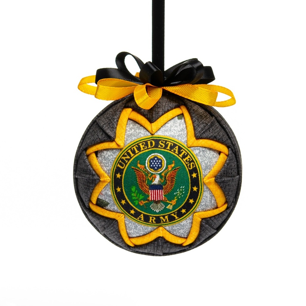 Army Christmas Quilt Ornament - Handmade